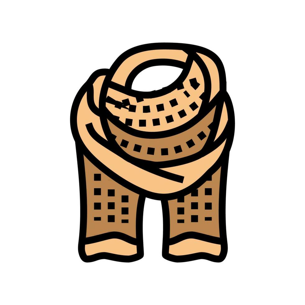 scarf knitting wool color icon vector illustration