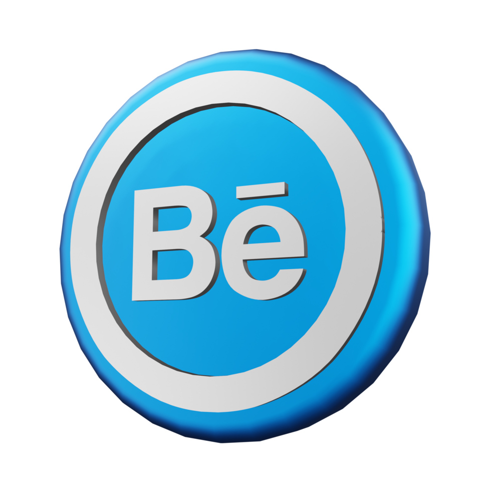Social Media 3d icon isolated, metalic colorful symbol. 3d illustration png