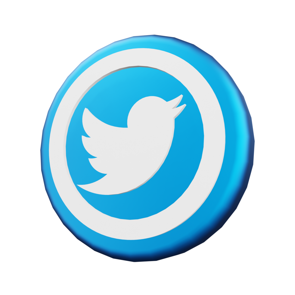 social meios de comunicação 3d ícone isolado, metálico colorida símbolo. 3d ilustração png