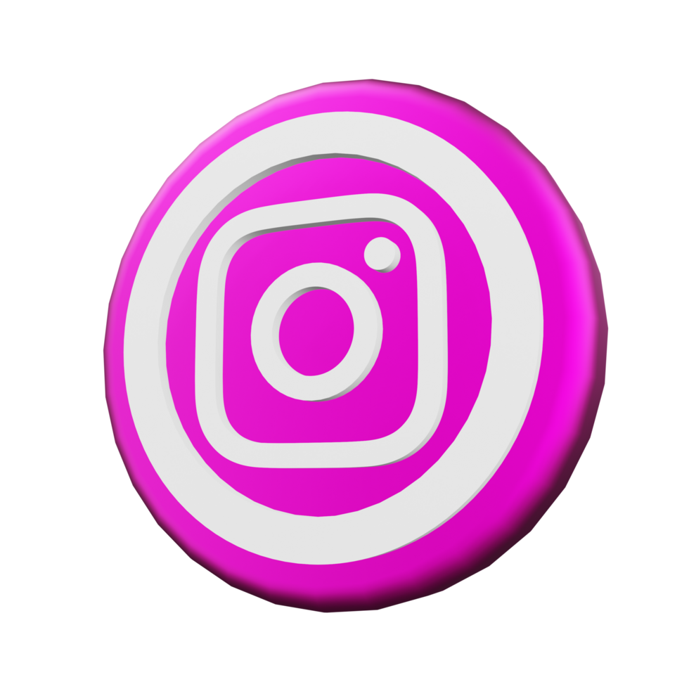 Social Media 3d icon isolated, metalic colorful symbol. 3d illustration png