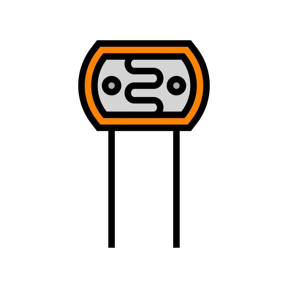 photoresistor electronic component color icon vector illustration