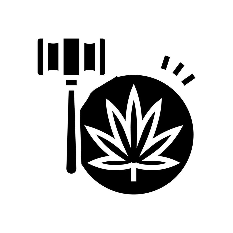 legalizar canabis glifo icono vector ilustración