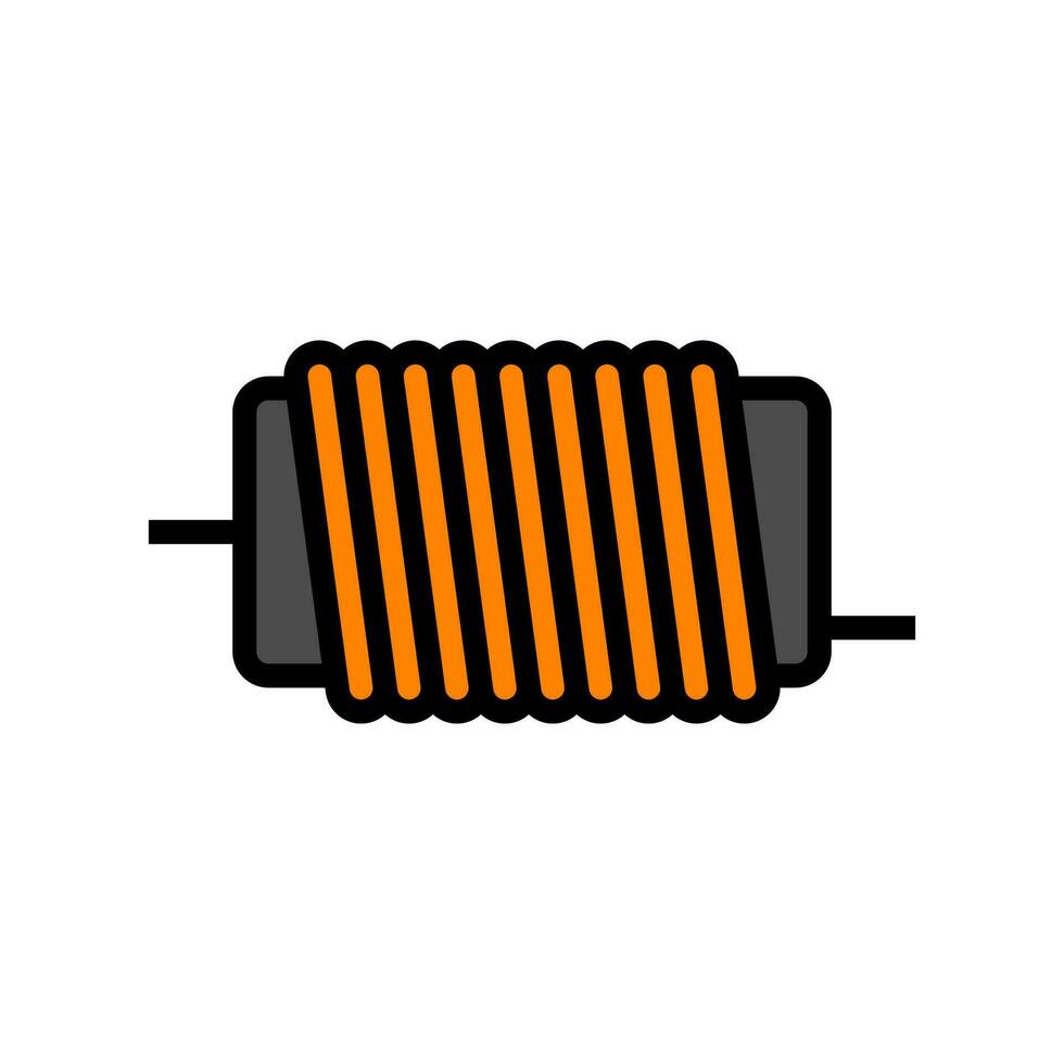 inductor electrónico componente color icono vector ilustración