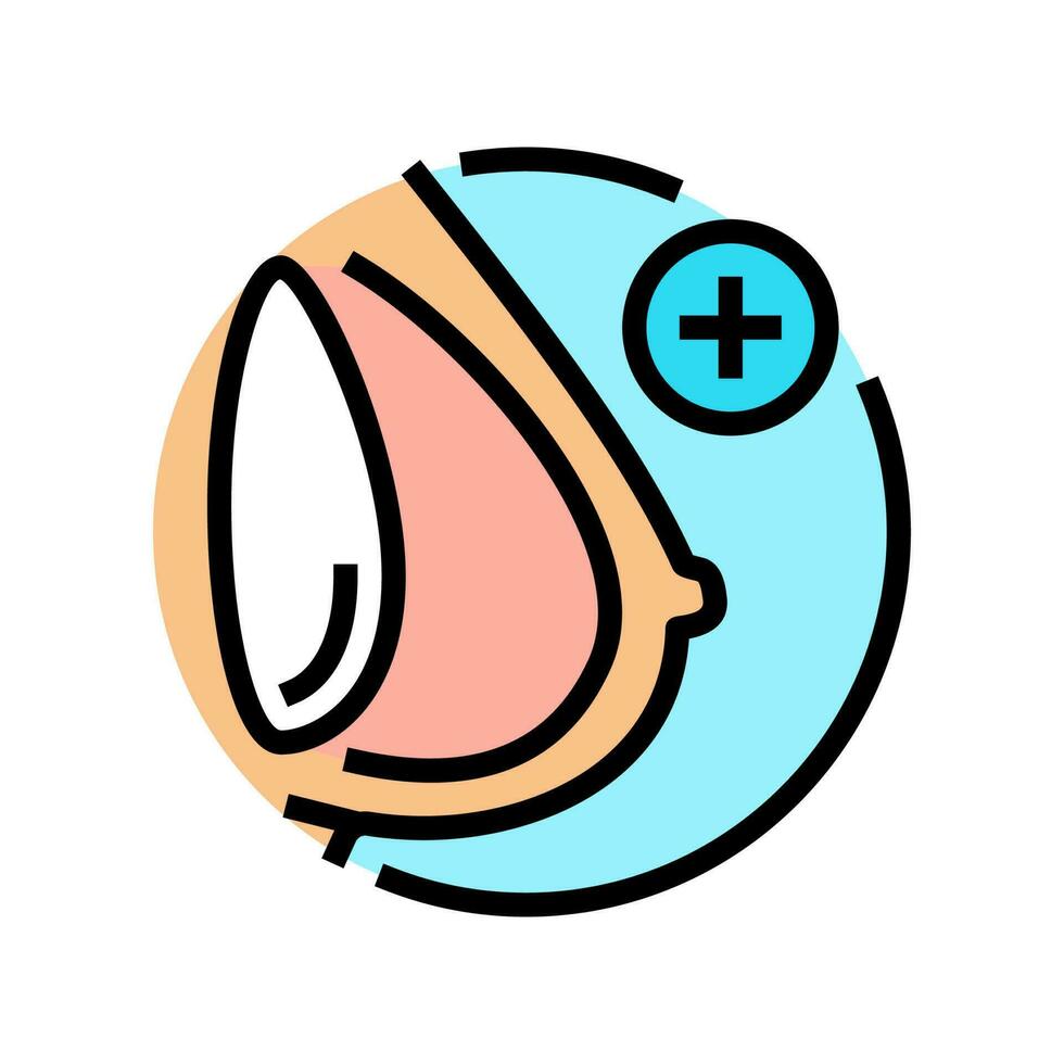 breast augmentation surgery color icon vector illustration