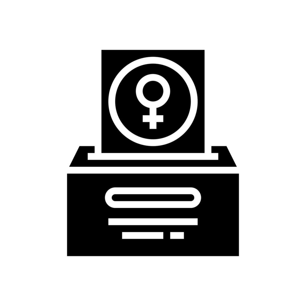 women vote feminism woman glyph icon vector illustration