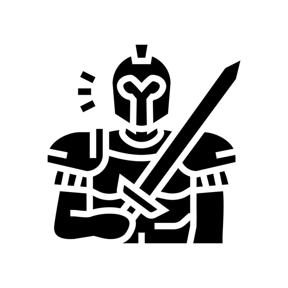 ares greek god mythology glyph icon vector illustration