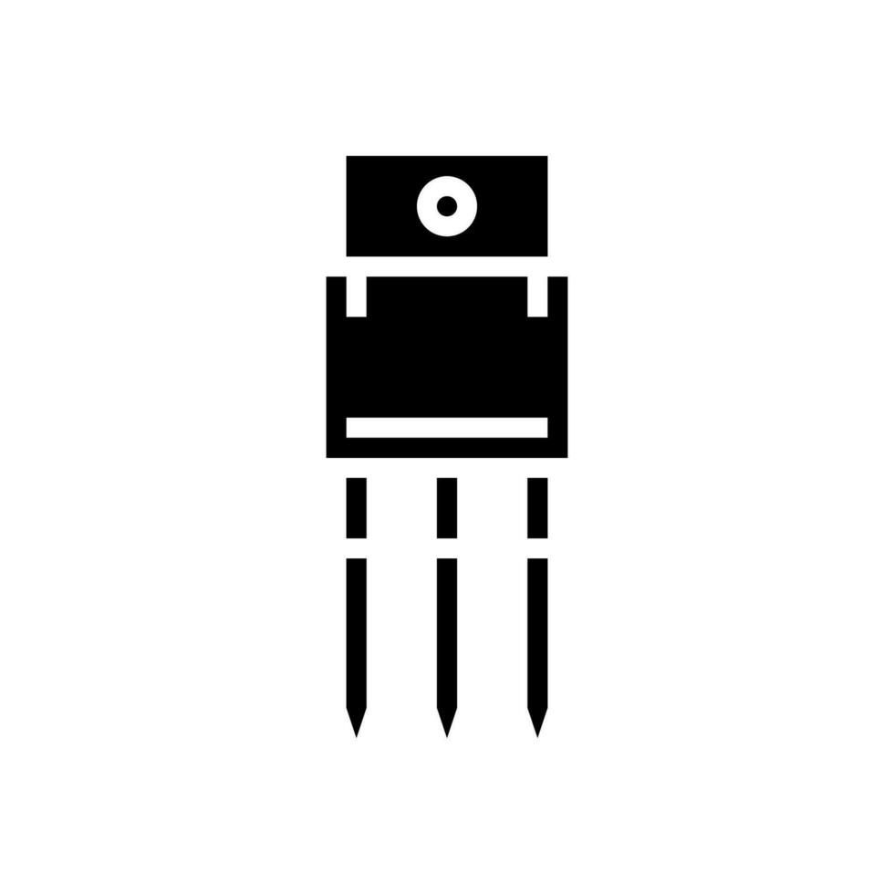 transistor electrónico componente glifo icono vector ilustración