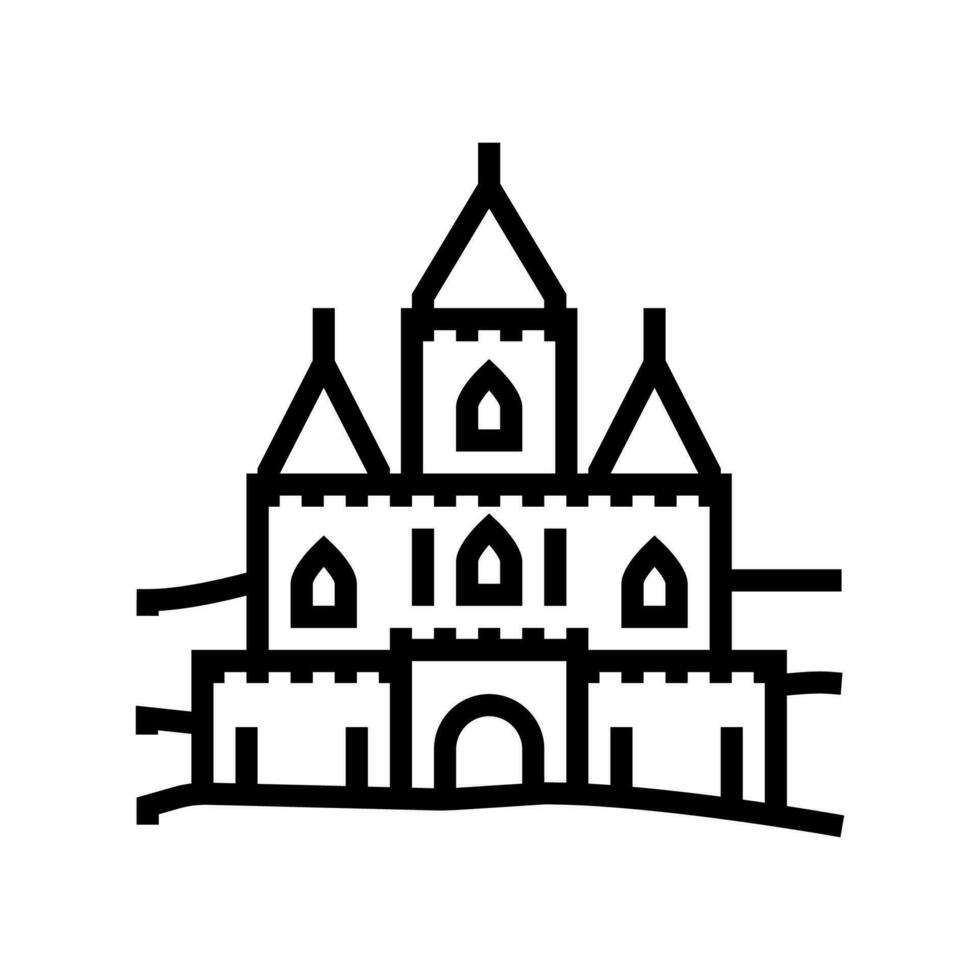 ice castle winter season line icon vector illustration