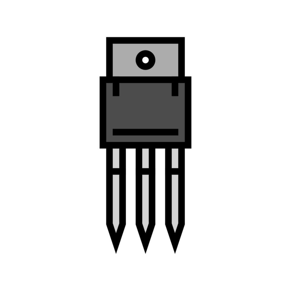 transistor electronic component color icon vector illustration