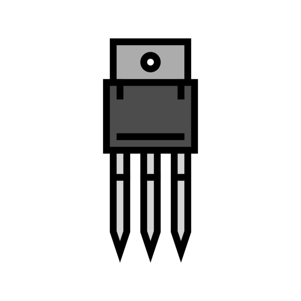 transistor electrónico componente color icono vector ilustración