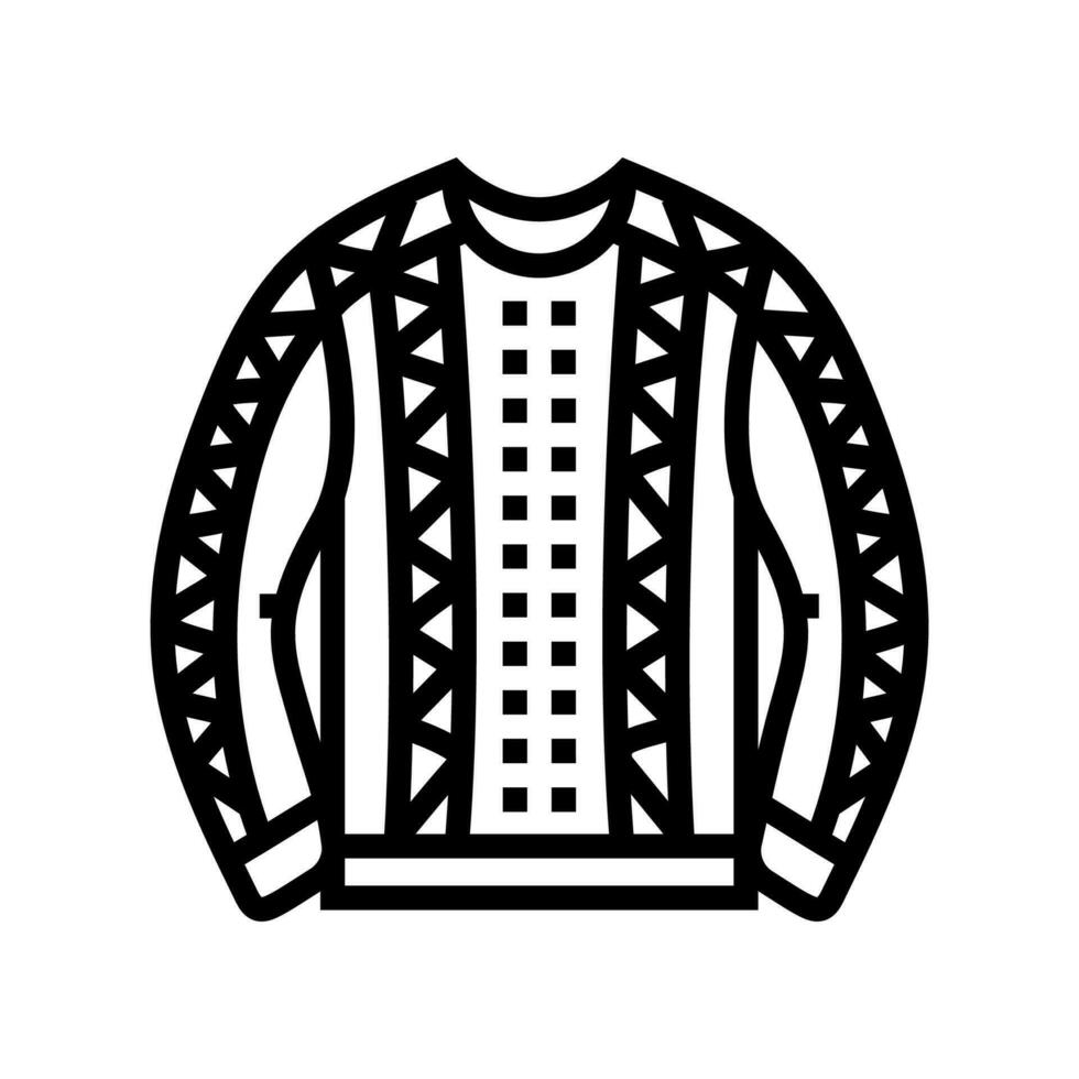 sweater knitting wool line icon vector illustration