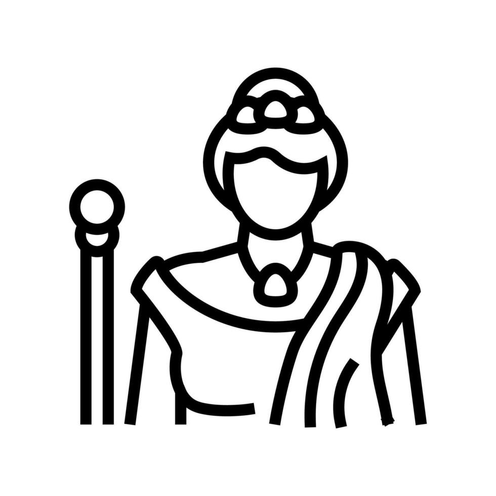 hera greek god mythology line icon vector illustration