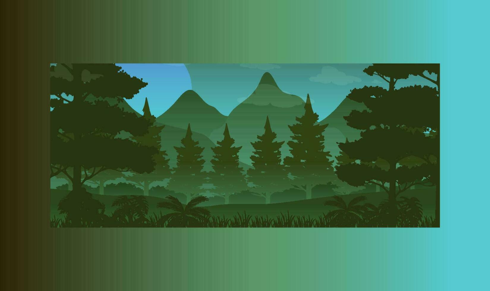 paisaje de invierno de montaña nocturna. ilustración vectorial vector