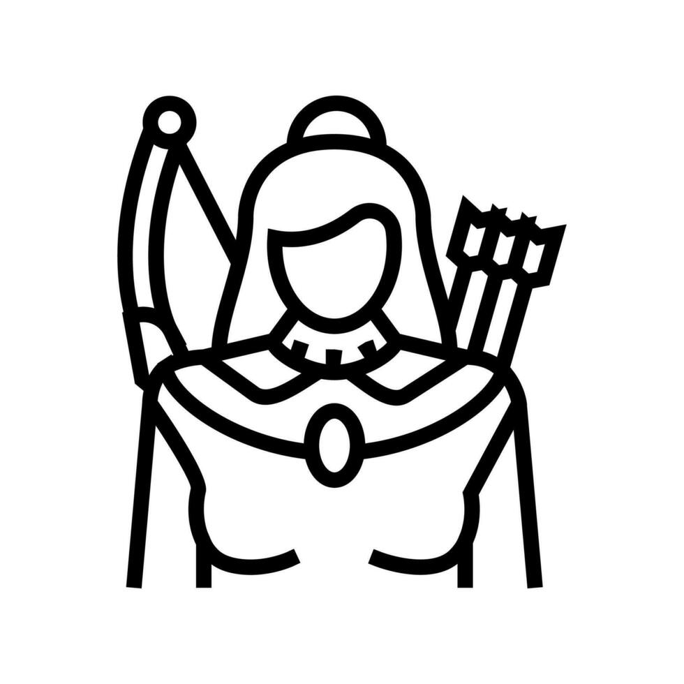 artemis greek god ancient line icon vector illustration