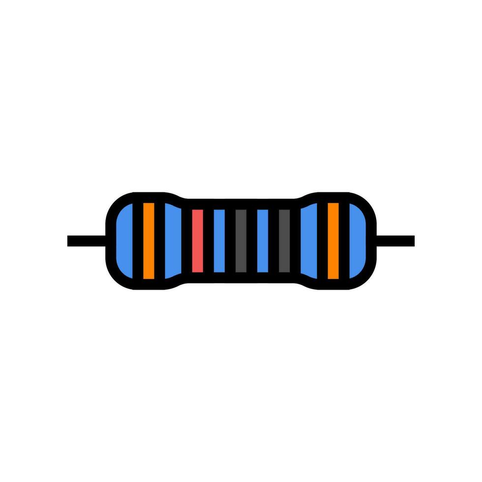 metal película resistor electrónico componente color icono vector ilustración