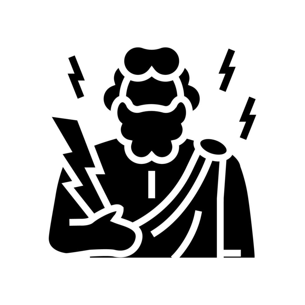 Zeus griego Dios mitología glifo icono vector ilustración