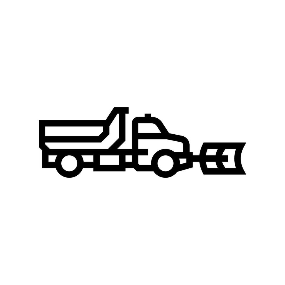 quitanieves camión invierno temporada línea icono vector ilustración