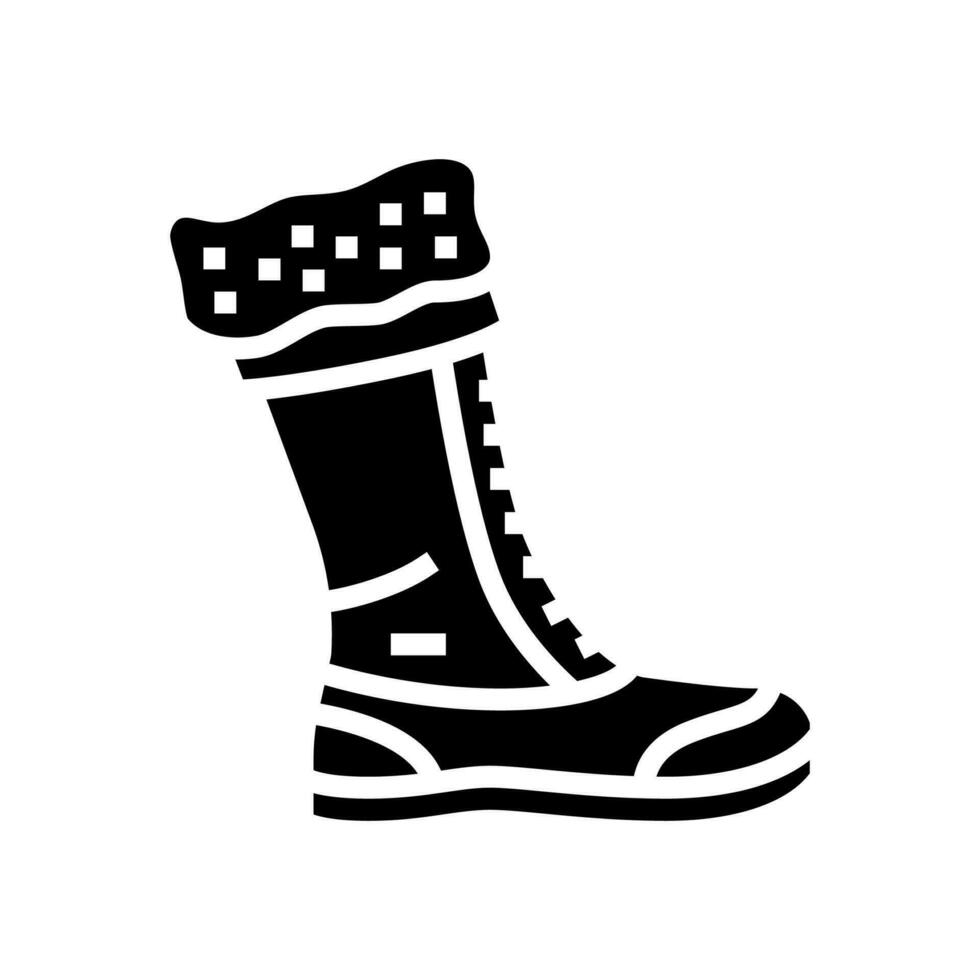 winter boots season glyph icon vector illustration