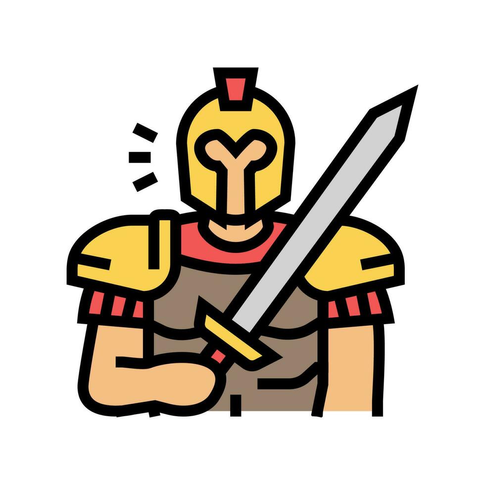 ares griego Dios mitología color icono vector ilustración