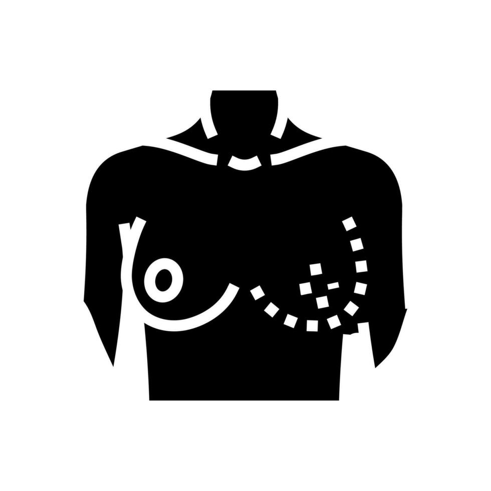 breast reconstruction surgery glyph icon vector illustration