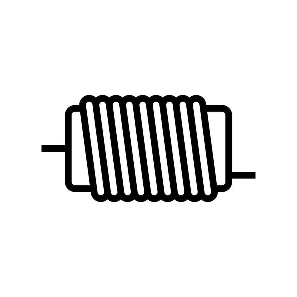 inductor electronic component line icon vector illustration