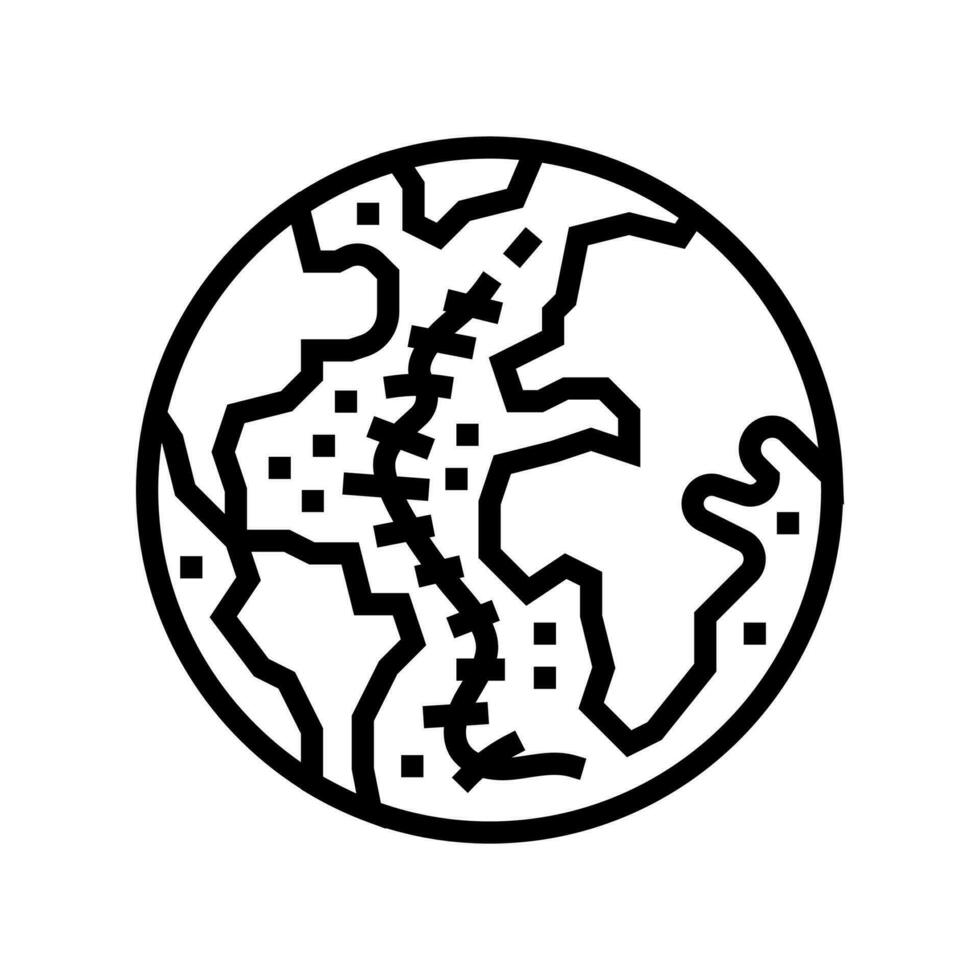 ocean floor mapped future technology line icon vector illustration