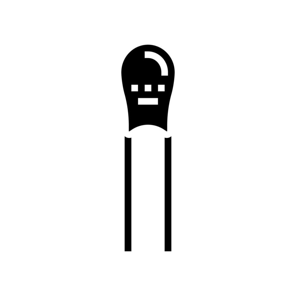 tantalum capacitor electronic component glyph icon vector illustration