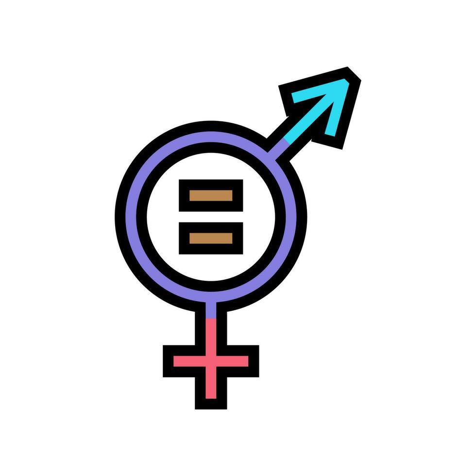 gender equality feminism woman color icon vector illustration