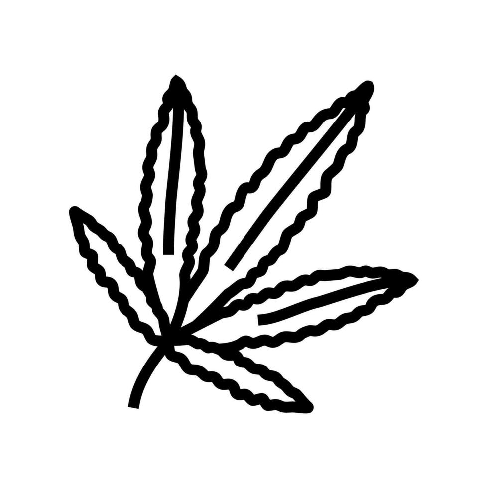 cannabis plant leaf weed line icon vector illustration