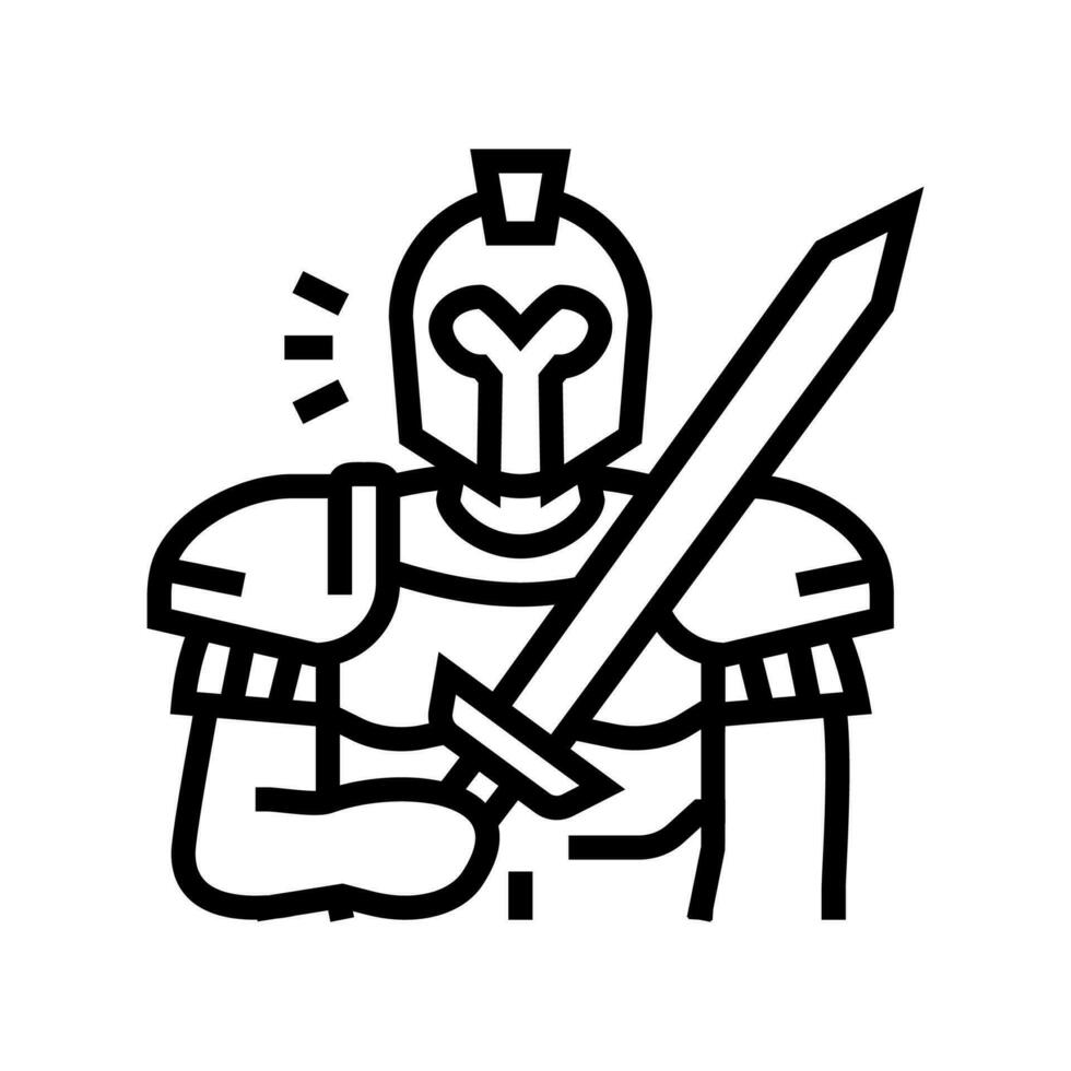 ares greek god mythology line icon vector illustration