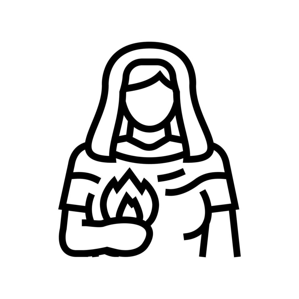 hestia greek god ancient line icon vector illustration