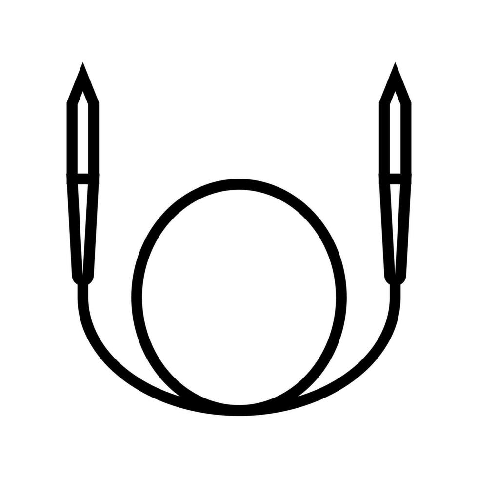 circular needle knitting wool line icon vector illustration