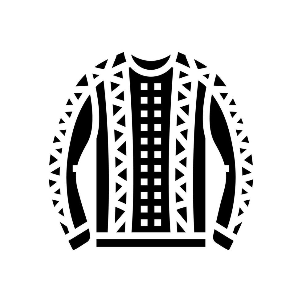 suéter tejido de punto lana glifo icono vector ilustración