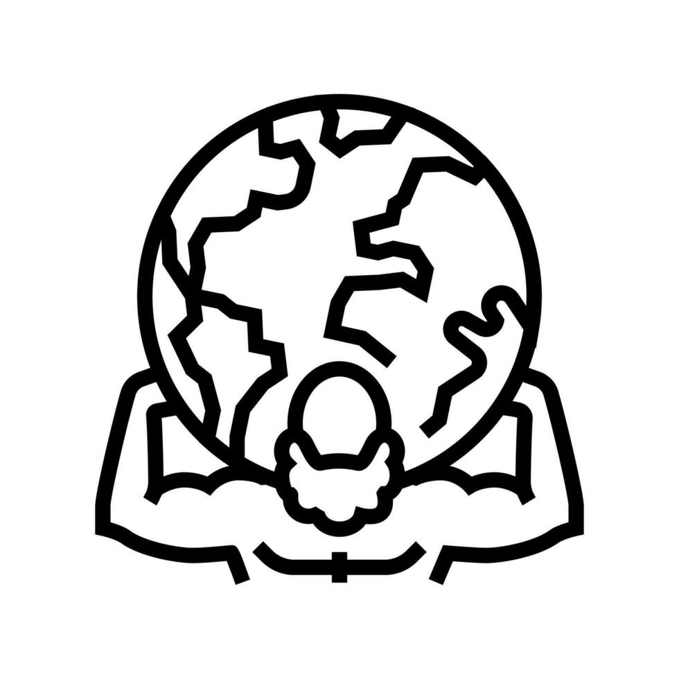 atlas greek god ancient line icon vector illustration