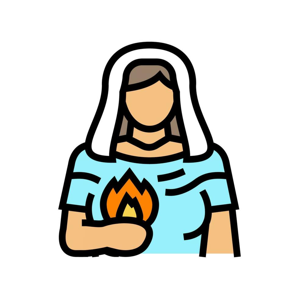 hestia greek god ancient color icon vector illustration
