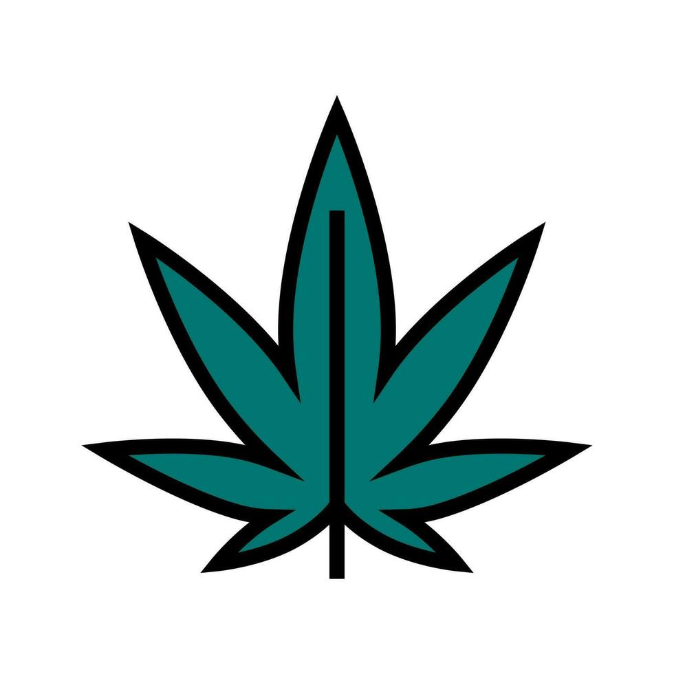 cannabis plant weed hemp color icon vector illustration