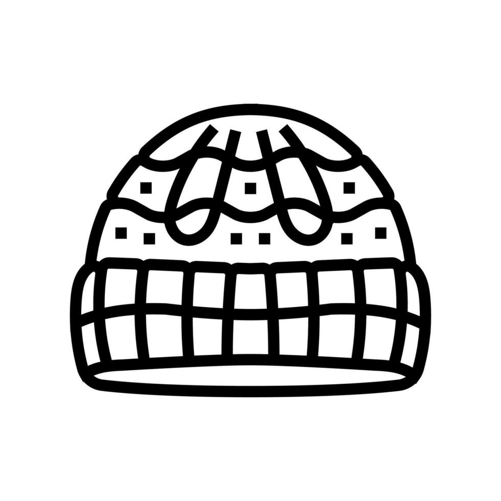 hat knitting wool line icon vector illustration