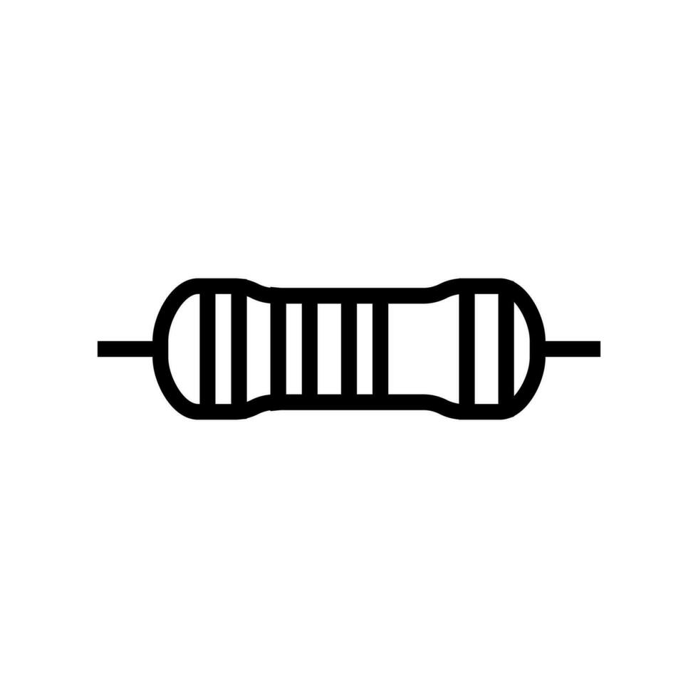 carbon film resistor electronic component line icon vector illustration