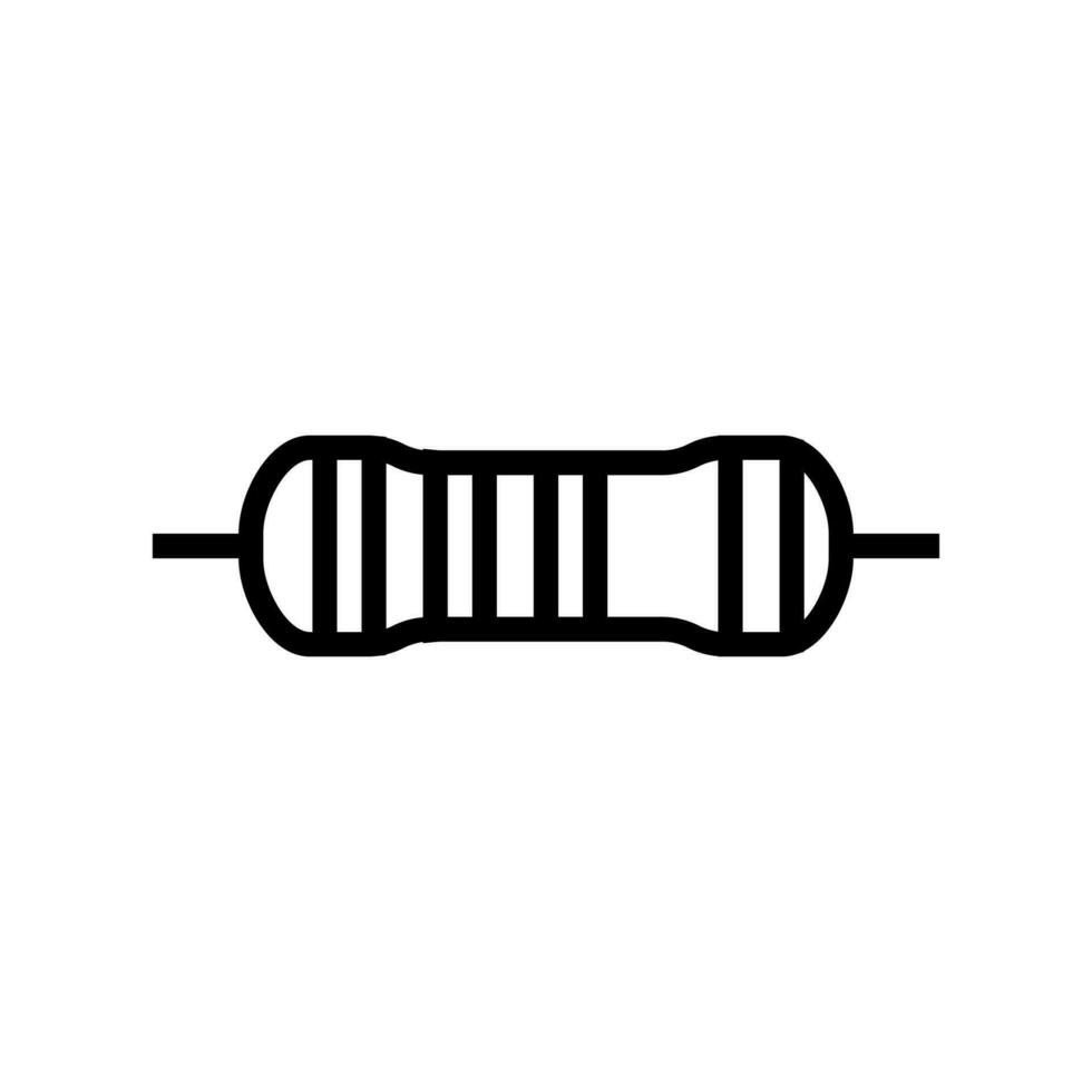 carbón película resistor electrónico componente línea icono vector ilustración