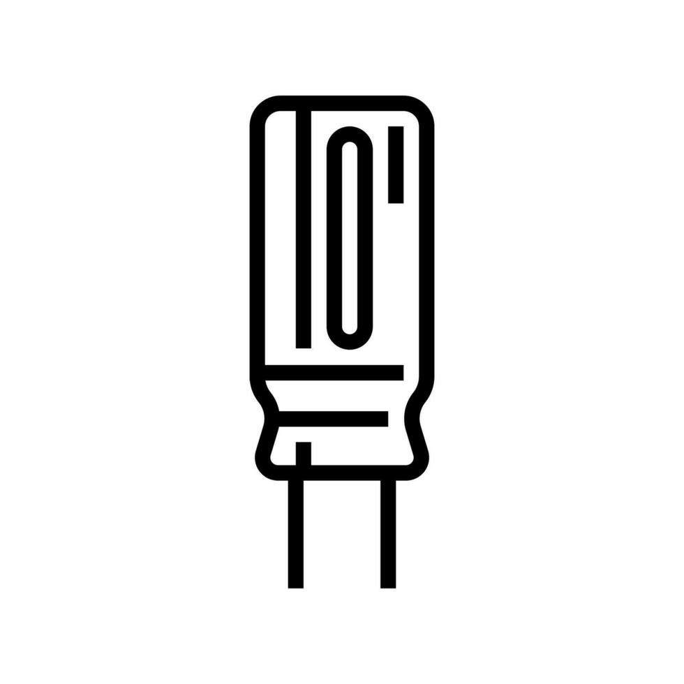 electrolytic capacitor electronic component line icon vector illustration