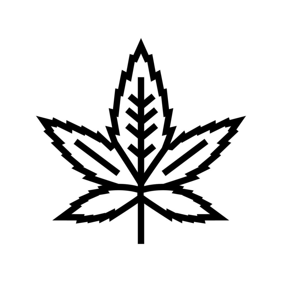 cannabis plant leaf hemp line icon vector illustration