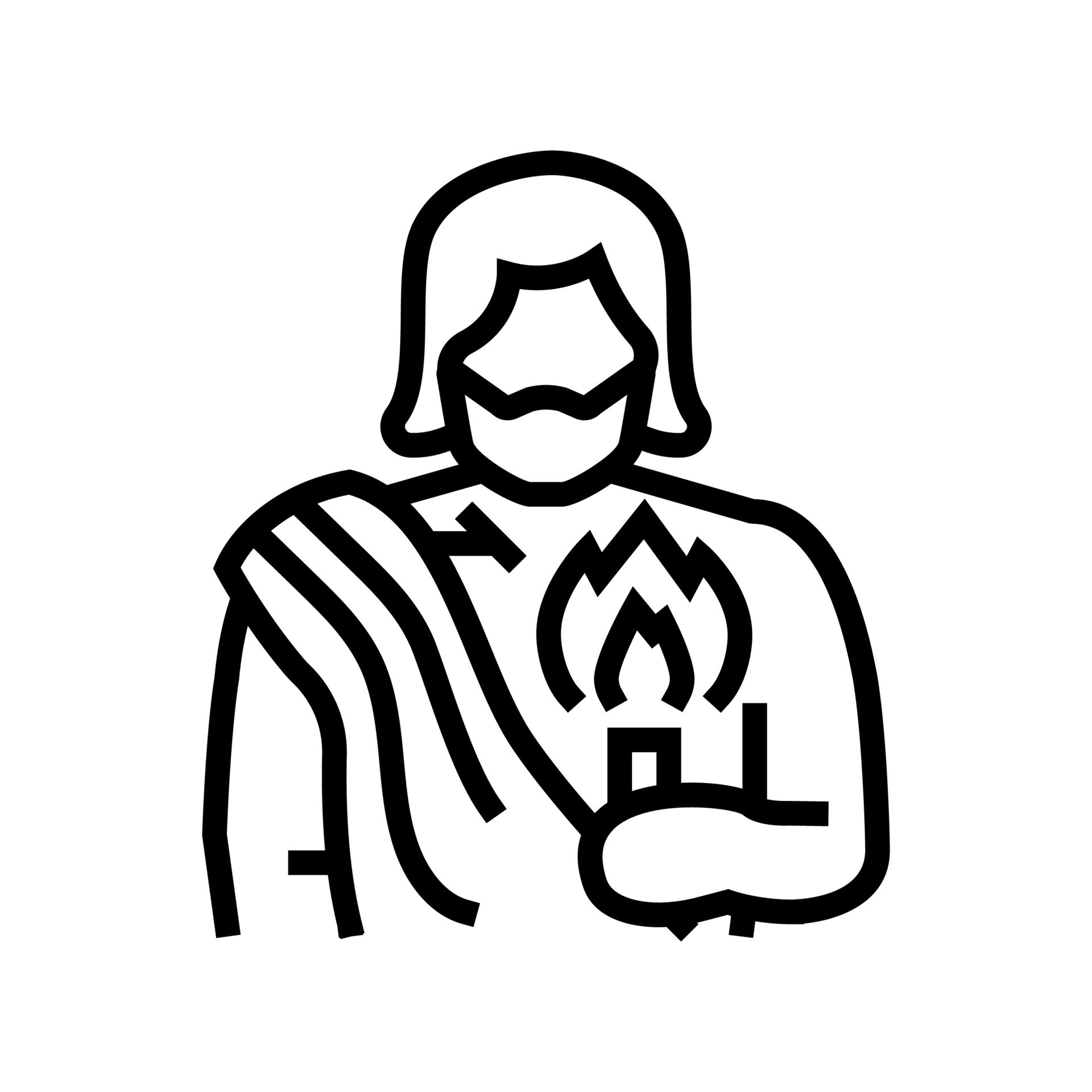 prometheus greek god ancient line icon vector illustration 24131199