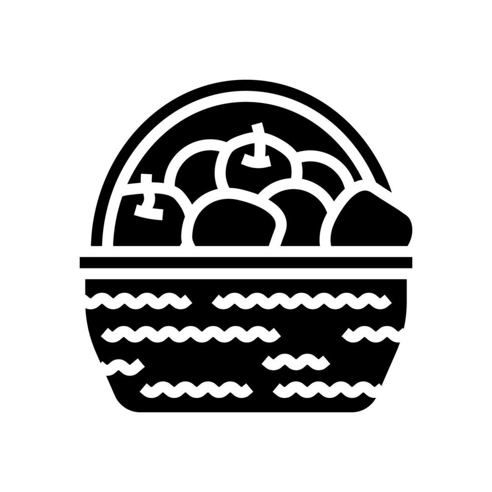 apple picking autumn season glyph icon vector illustration