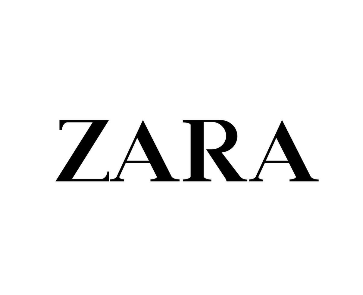 Zara Brand Logo Black Symbol Clothes Design Icon Abstract Vector Illustration