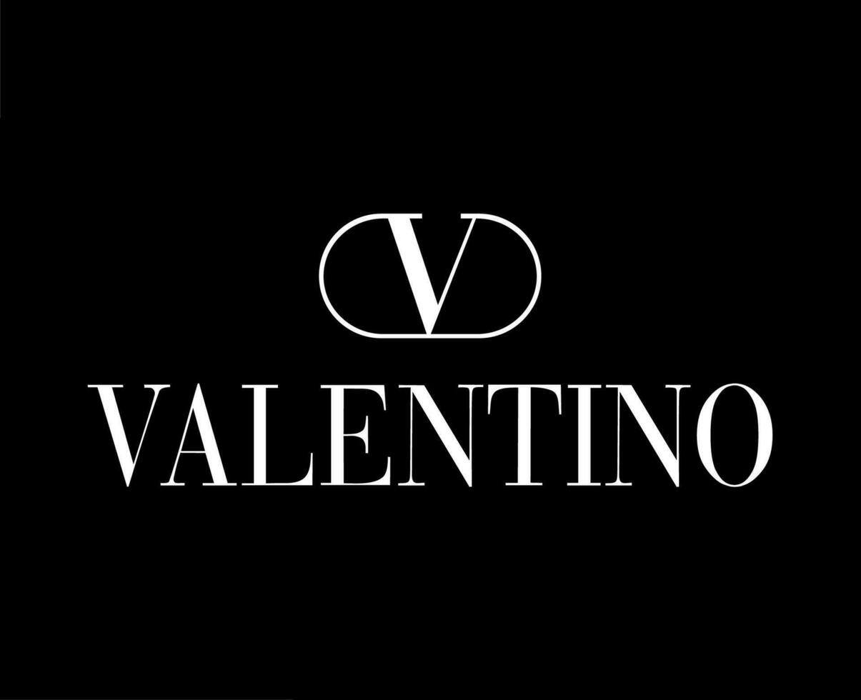 valentino marca símbolo blanco logo ropa diseño icono resumen vector ilustración con negro antecedentes