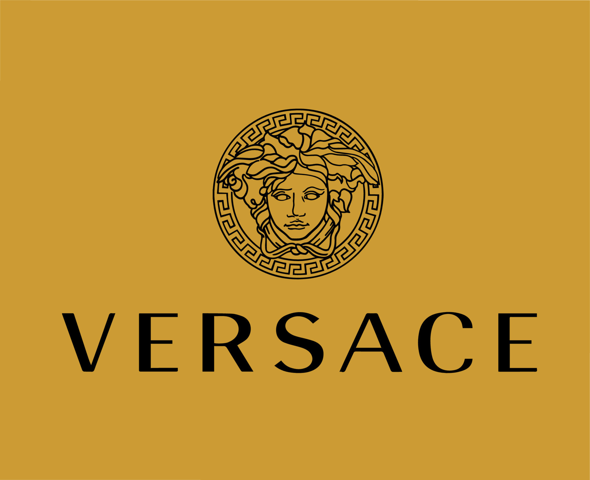 Versace marca logo con nombre negro símbolo ropa diseño icono resumen ...