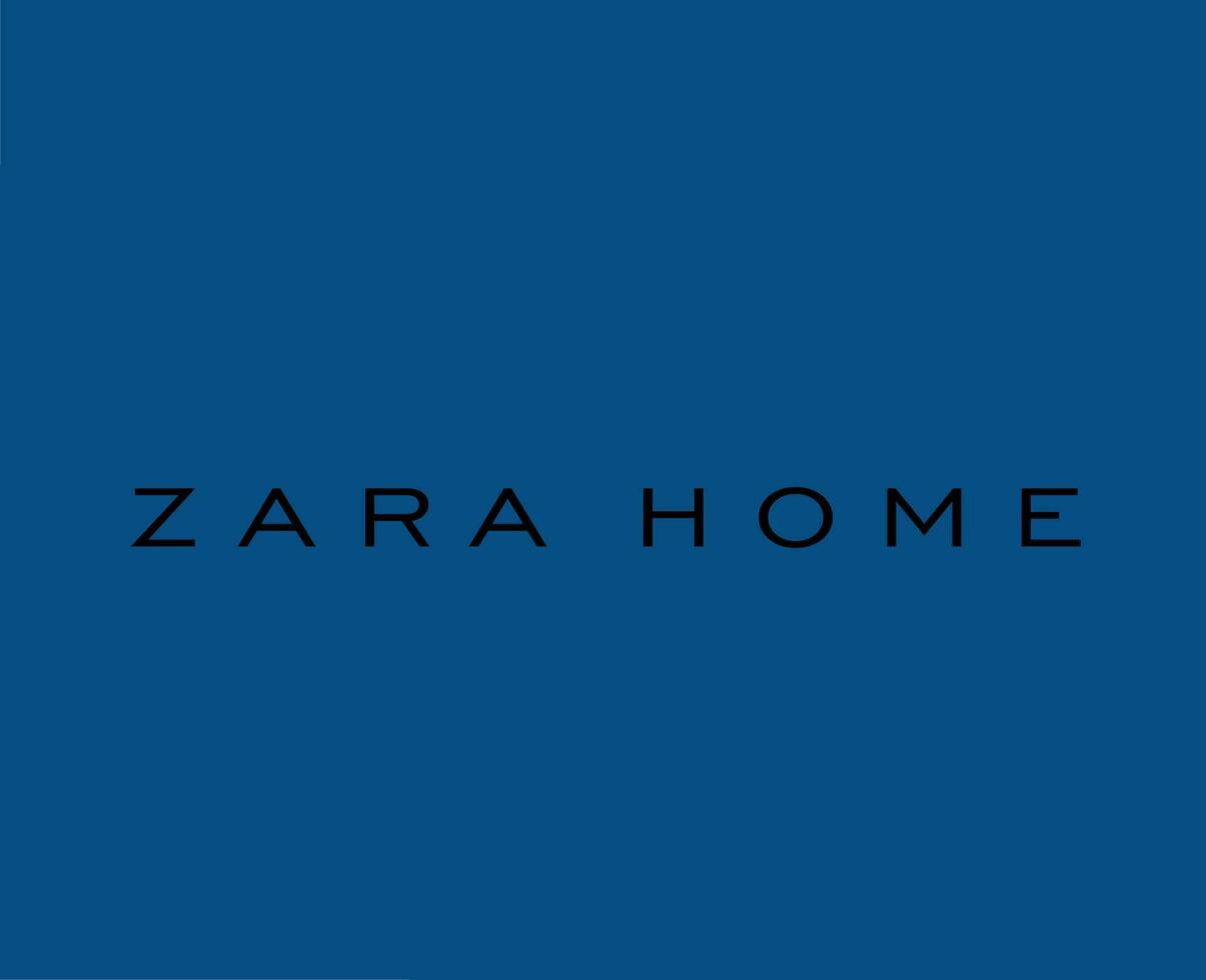 Zara Home Brand Symbol Black Logo Clothes Design Icon Abstract Vector Illustration With Blue Background