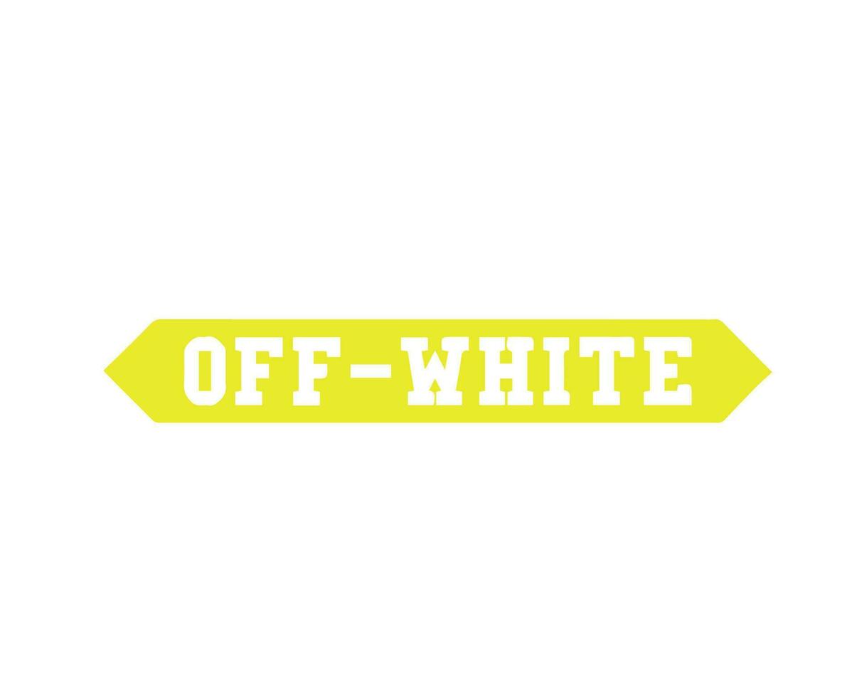 Off-White Logo Symbol Name Yellow Design Clothes Icon Abstract Vector Illustration