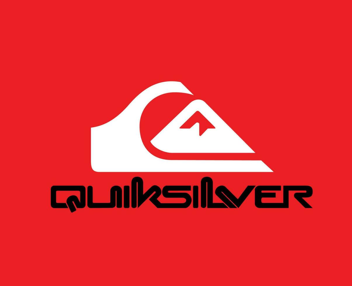 Quiksilver Brand Logo With Name Symbol Clothes Design Abstract Icon Vector Illustration With Red Background