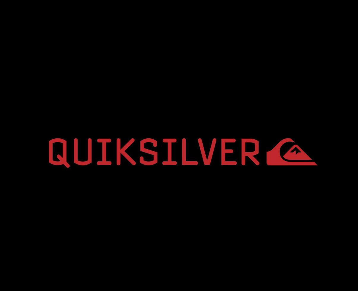 Quiksilver Symbol Brand Clothes With Name Red Logo Design Icon Abstract Vector Illustration With Black Background